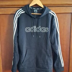 Adidas Black Hoodie with White Accents